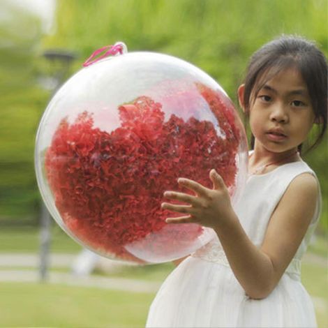 Bola rellenable de plástico transparente irrompible, ideal para manualidades, decoración navideña y de bodas en el hogar. (1/2)