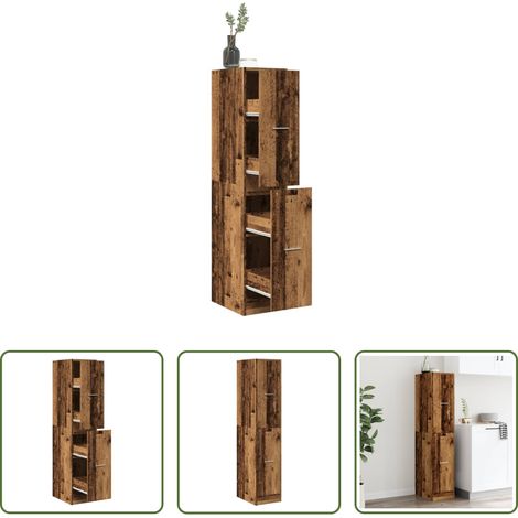Armoire à pharmacie -  Armoire d'apothicaire vieux bois 30x41x144,5 cm bois ingénierie (1/5)