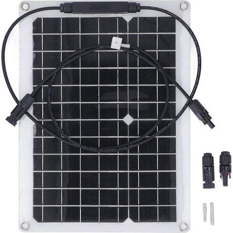 Kleines flexibles Solarpanel-Set 18V 15W zum Laden von Akkus, z. B. für Sicherheitskameras, automatische Tore und Hühnerställe.