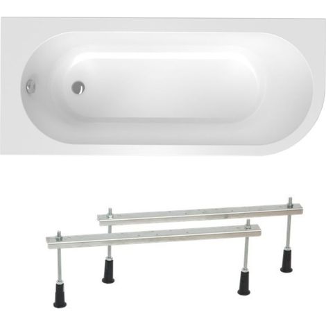 Siko Laguna Rajka Bañera asimétrica con patas, 170x72,5 cm, Acrílico, Izquierda, Blanco (SIKOVRAJ170L-SET)