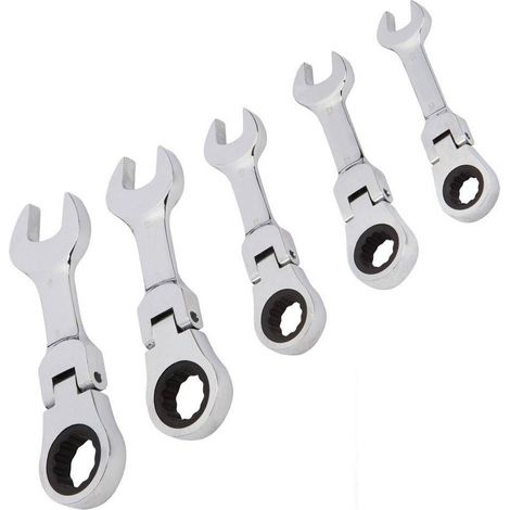 TrAdE Shop Traesio - Chiavi Combinate A Cricchetto Nane Set Da 5 Pezzi 10 12 13 17 19 Mm Art. 04384 - (1/5)