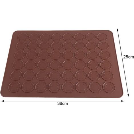 48 cavités Tapis de cuisson en silicone moule de macaron décor outils couleur chocolat-GUA (1/5)
