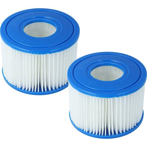 vhbw 2x Filter Cartridge Type S1 compatible with Intex PureSpa 28403E Pool - Spare Filter Blue White (1/4)