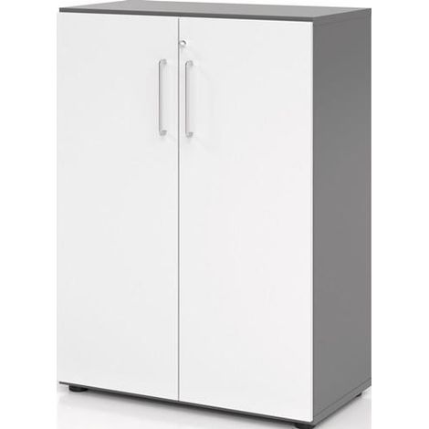 Schrank Teda-Z H1100xB800xT417mm graphit/weiß 3 OH 2 Türen zerlegt HAMMERBACHER (1/2)
