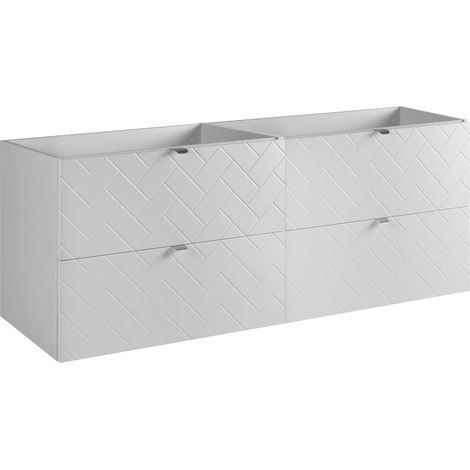 Mobile da bagno, Bianco Opaco, 160 x 57 x 46 cm, Maniglie Argento (1/5)