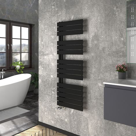 WarmeHaus Heated Towel Radiator Flat Panel Black 1380x500mm
