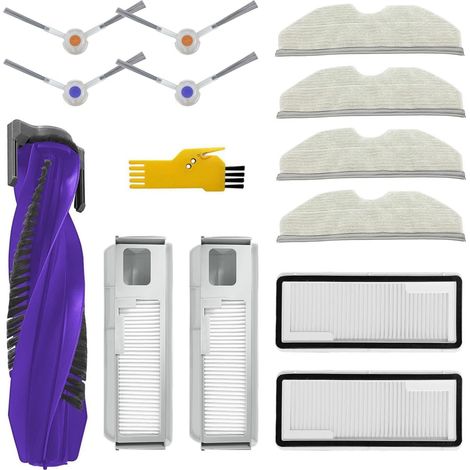 Kit d'accessoires pour l'aspirateur robot NARWAL Freo X Plus Pièces de rechange 13 paquets 1 brosse principale, 2 filtres, 4 brosses latérales, 4 serpillières, 2 sacs à poussière (1/5)
