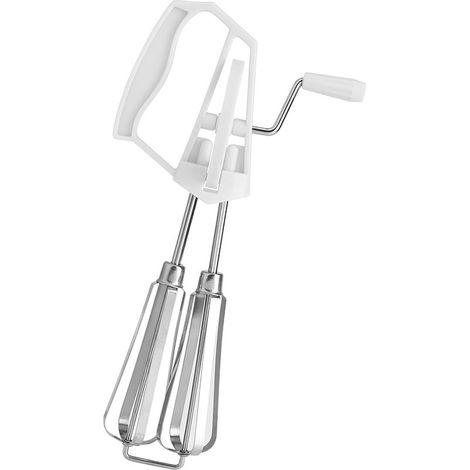 Handmixer aus Edelstahl, Doppelkopf-Schneebesen mit Kurbel, halbautomatischer Mixer, Rührgerät für die Küche, für selbstgemachte Eiermilch (1/5)