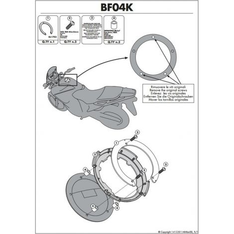 Soporte tanklock Kappa para Kawasaki ER-6N, ER-6F, Versys 1000