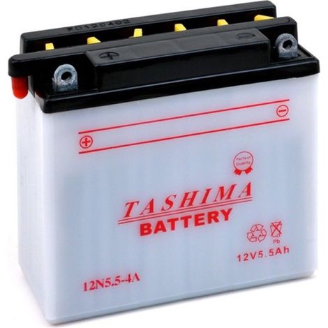 Batterie Plomb Tashima 12v, 5,5a. L: 135, L: 60, H:130mm, + à Gauche Pour Motos. (livrée Avec Acide Séparé). - Batterie à Mettre