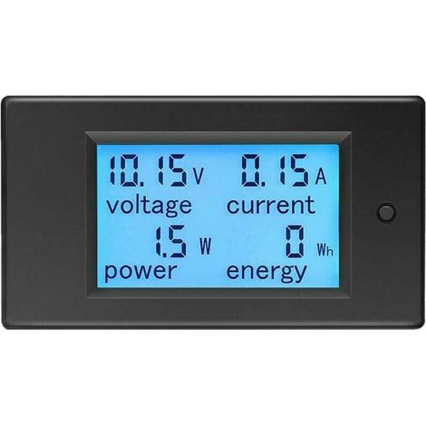 Voltmetre Amperemetre 12V DC 6.5-100V 20A, Tensionmetre Wattmetre Testeur Tension Courant Puissance énergie Numerique LCD énergiemètre DC20A (1/5)