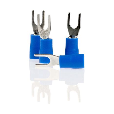 alca® Gabel-Kabelschuhe blau 4,3mm 10St. 1,5-2,5 mm² M4 teilisoliert Kabelschuhe Gabelkabelschuhe Kabelschuh Quetschkabelschuhe Mechaniker, Kfz, etc.
