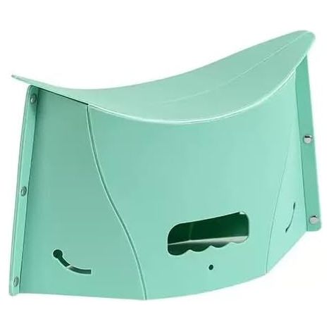 Tabouret de toilette pliable - 1 unité - Plastique robuste vert clair - Siège ergonomique et rangement - Pour salle de bain et camping - Compact et portable (1/5)