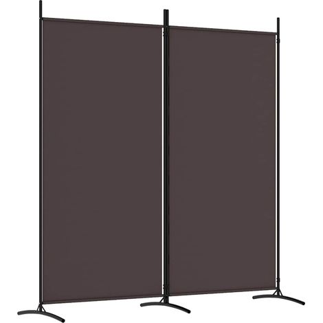 Biombo divisor de 2 paneles de tela marrón 175x180 cm vidaXL