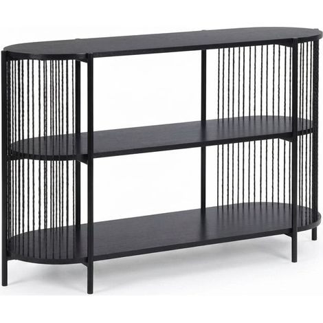 Console Credenza Manila Design Industriale MDF Metallo Nero 124x42x80cm (1/5)
