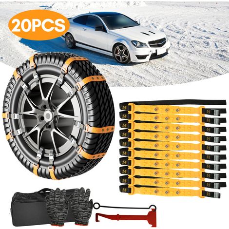 SWANEW 20 pezzi catene da neve antiscivolo aiuto alla partenza neve ghiaccio per pneumatici catena stabile (1/5)