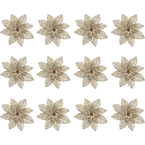 Fleur Artificielle - Décoration De Noël Et Nouvel An - Pour Arbre À Fruits Extérieur Intérieur - Lot De 12 (1/5)