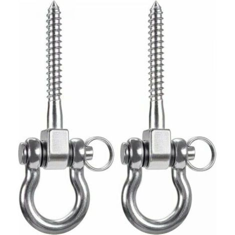 2 PCS 304 Crochets de Plafond Robustes en Acier Inoxydable, Crochets de Balançoire, Crochets avec Vis pour Chaise Suspendue de Yoga en Bois, Sac de Sable, Hamac, Fauteuil (1/4)