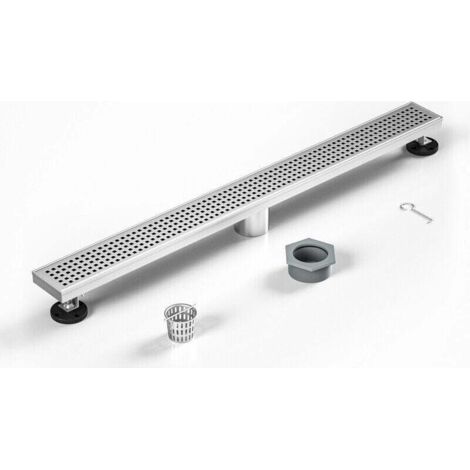 92cm Brushed 304 Stainless Steel Linear Shower Drain with Removable Drain Grid Hair Strainer Included (1/4)