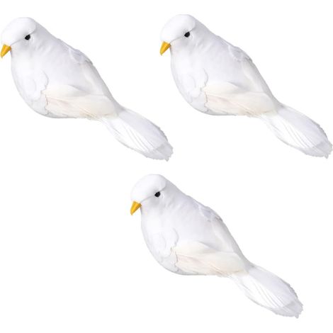 Weiße Tauben Dekofiguren mit lebensechtem Design aus