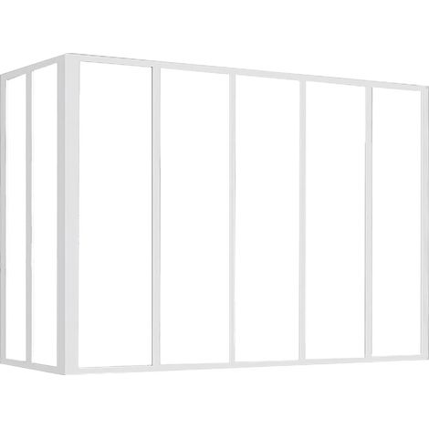 Vetrata angolare L150 x L60 x H105 cm in Alluminio termolaccato Bianco Stile atelier - BAYVIEW