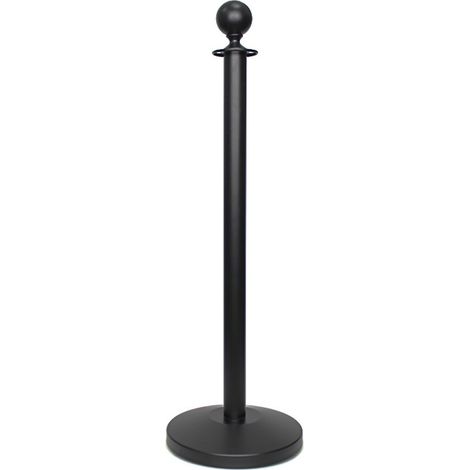 Potelet pour tapis rouge - Noir - Tête sphérique