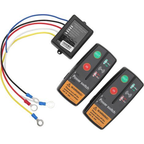 Drahtloses Fernbedienungsset für 12V/24V-Seilwinden, schnelle Reaktionszeit, 15 Meter Reichweite, präzise Steuerung mit Empfänger für LKWs, ATVs und SUVs (1/5)