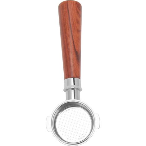 Porte-filtre à café en acier inoxydable, panier de 51 mm, sans fond, avec poignée en bois, pour machine à café ECO310, finition palissandre A1.