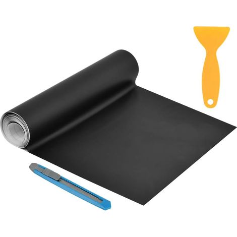1 Rouleau Film Vinyle, 30x300cm Noir Mat, PVC Résistant UV, Pour Voiture Moto Smartphone (1/5)