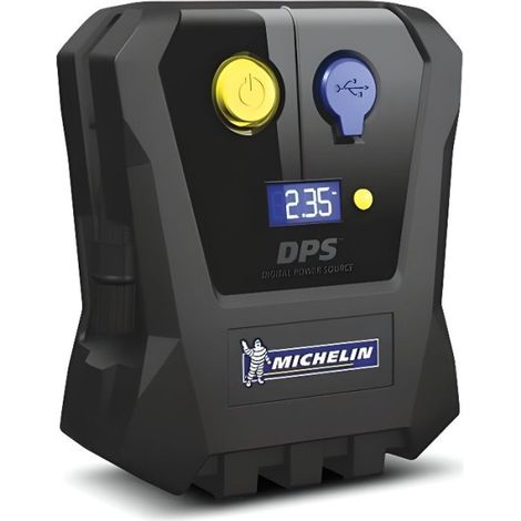 Michelin – Compresseur digital 12V – Pression 0,5 à 3,5 bars – Précision 0,5 bars – Prise USB pour chargement – Compact et léger (1/3)