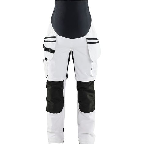 Pantalon de grossesse peintre stretch 7102 - White/Black XS