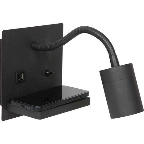 Wandleuchte - schwarz - Upround - kunststoff metall - bettlampe - (1/5)
