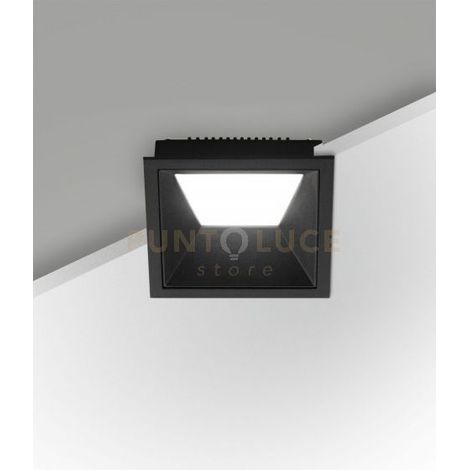 KRIS INCASSO QUADRATO ASIMMETRICO NERO 4000K 950LM 8W DIMMERABILE