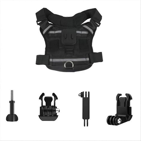 Sangle de fixation réglable pour caméra de sport, compatible avec les harnais pour chiens de 12, 11, 10, 9, 8, 7, 6, 5 et 4 pouces. (1/5)