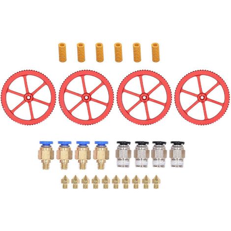 Kit d'écrous de nivellement manuel pour imprimante 3D, connecteurs pneumatiques, ressorts de compression pour plateau chauffant, buses MK8 pour CR-1 (1/4)