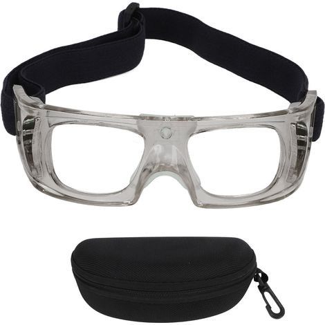 Lunettes de sport pour enfants - Monture incurvée ajustable en PC résistant aux chocs, idéales pour le basketball, couleur grise. (1/5)