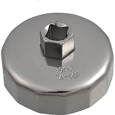 Clé à filtre à huile en aluminium 14 cannelures 74mm, embout de démontage pour vidange (1/3)
