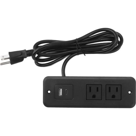 Lot encastrable prise électrique US 125V Type C 20W pour table d'angle en L ou table latérale (1/5)