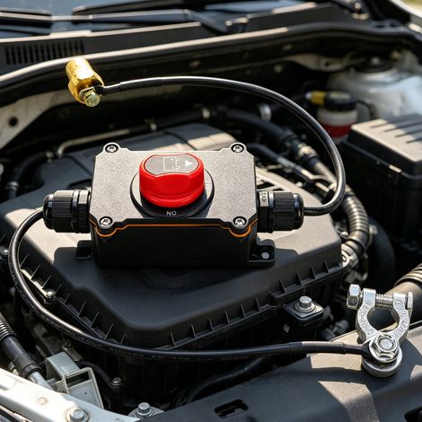 Interrupteur coupe-batterie 50 A étanche, isolateur de borne supérieure avec câble pour voiture, camping-car, bateau ou marine (1/5)
