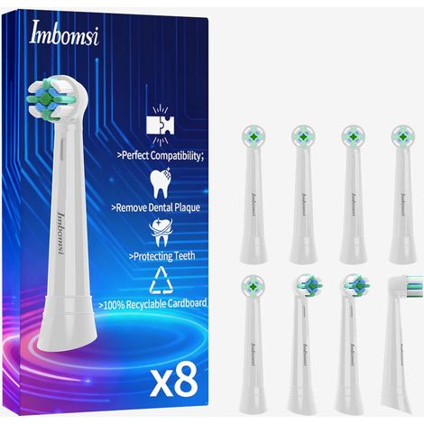 Lot de 8 têtes de brosse à dents électriques série 2/3/4/5/6/7/8/9/10, compatibles avec 2/3/4/5/6/7/8/9/10, convient pour les gencives sensibles, élimination plus profonde de la plaque dentaire (1/5)