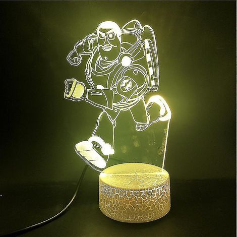 Lampe de table LED 3D Toy Story Buzz l'Éclair en pleine course