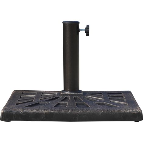 Base per ombrellone, base quadrata appesantita, 47L x 47W x 32H cm, resina, effetto ghisa, peso netto 15 kg, bronzo