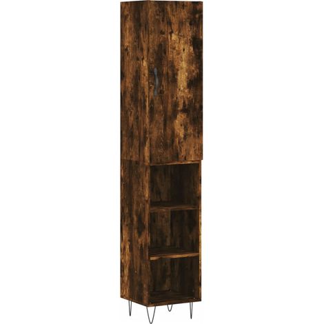 Buffet credenza cassettiera mobiletto mobile contenitore organizer cucina soggiorno salotto alto 34,5 x 34 x 180 cm legno ingegnerizzato marrone 020033345