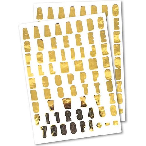 Sticker Alphabet - Métallique - Doré - 134 pcs - Objets décoratifs - Multicolore (1/2)