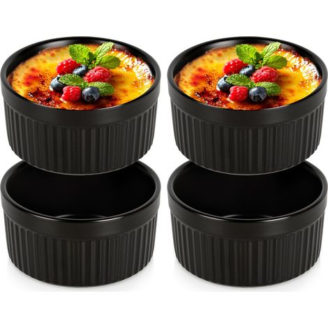 Cuencos de porcelana negra para hornear, 260 ml, 4 unidades. (1/5)