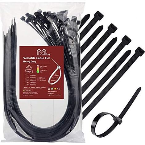 Bridas de plástico de 650 mm, bridas Rilsan negras de 9 mm, bridas eléctricas grandes de 65 cm, bridas de nailon, bridas UV para tuberías exteriores, 30 bridas de plástico