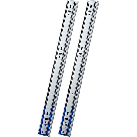 Juego de 2 Guías para Cajones Aoresac Cierre Suave Alta Resistencia Acero Rodamientos Bolas Montaje Debajo Extensión Completa 30 cm Muebles Cómodas Plata Azul