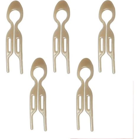 5 peignes en U, barrettes françaises, couleur beige pour femmes (1/4)