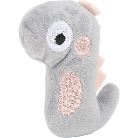 Peluche à l'herbe à chat - Jouet pour chat - Nettoyage des dents - Intérieur - Soulage l'ennui et le stress - Jouet interactif pour chat - Dinosaure gris (1/5)