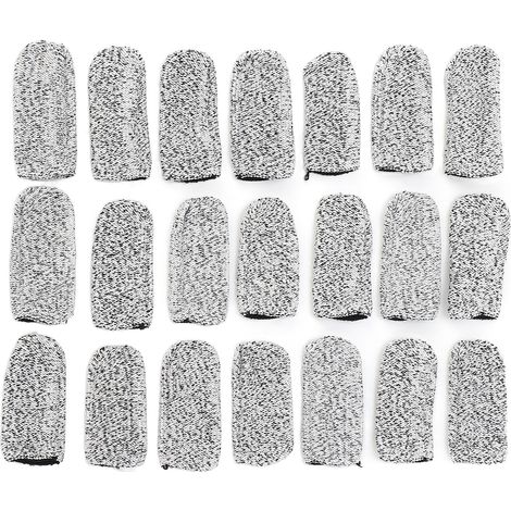 Ortviai Gants de Protection pour Doigts – 20 Pièces, Résistants aux Coupures Niveau 5, en HPPE, Réutilisables et Respirants